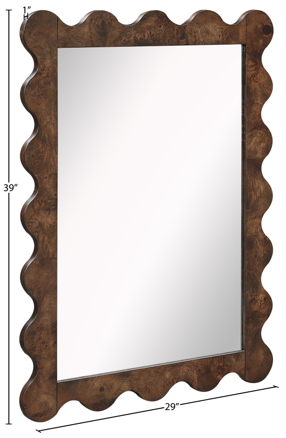 Vassa Burl Veneer Framed Mirror