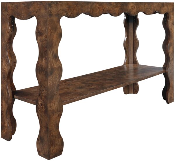 Vassa Burl Veneer Console Table