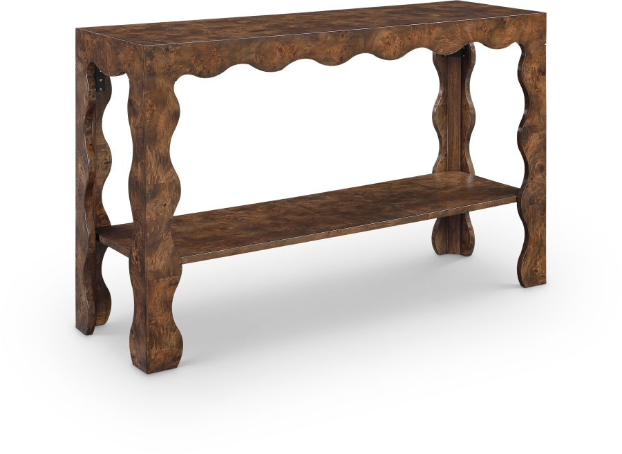 Vassa Burl Veneer Console Table