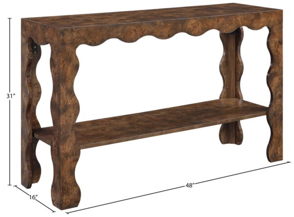 Vassa Burl Veneer Console Table