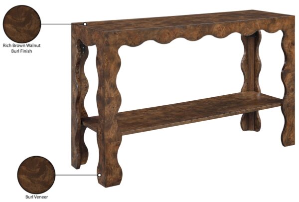 Vassa Burl Veneer Console Table
