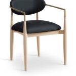 Riccio Vegan Leather Upholstered Dining Arm Chair