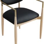 Riccio Vegan Leather Upholstered Dining Arm Chair