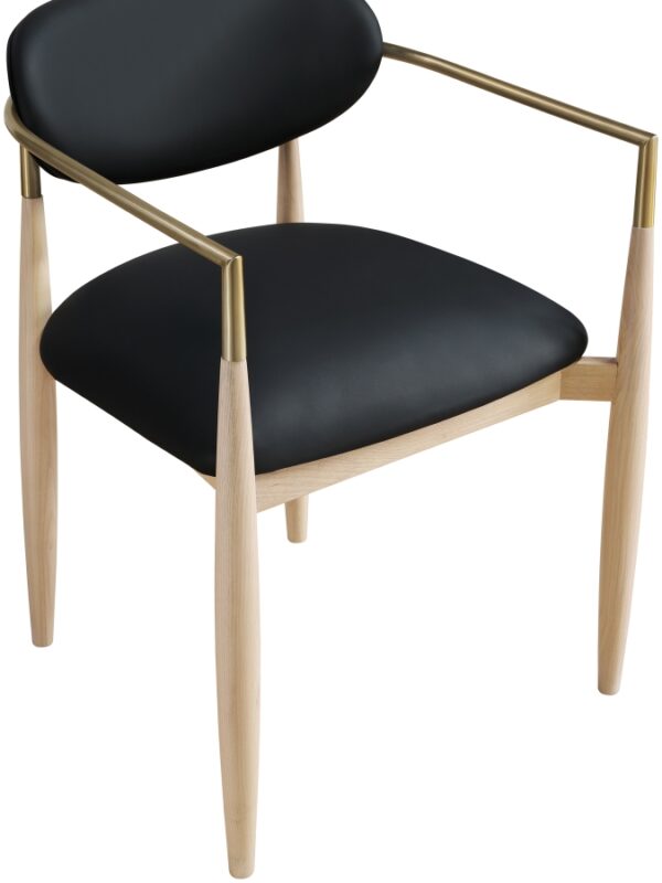 Riccio Vegan Leather Upholstered Dining Arm Chair