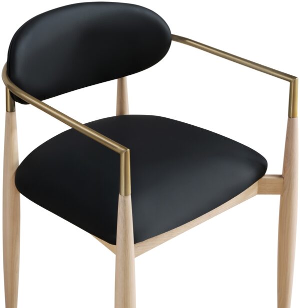 Riccio Vegan Leather Upholstered Dining Arm Chair