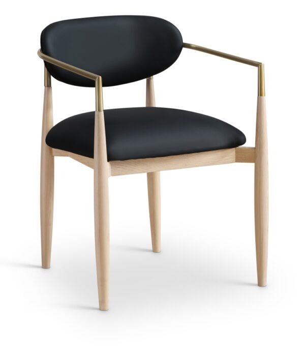 Riccio Vegan Leather Upholstered Dining Arm Chair