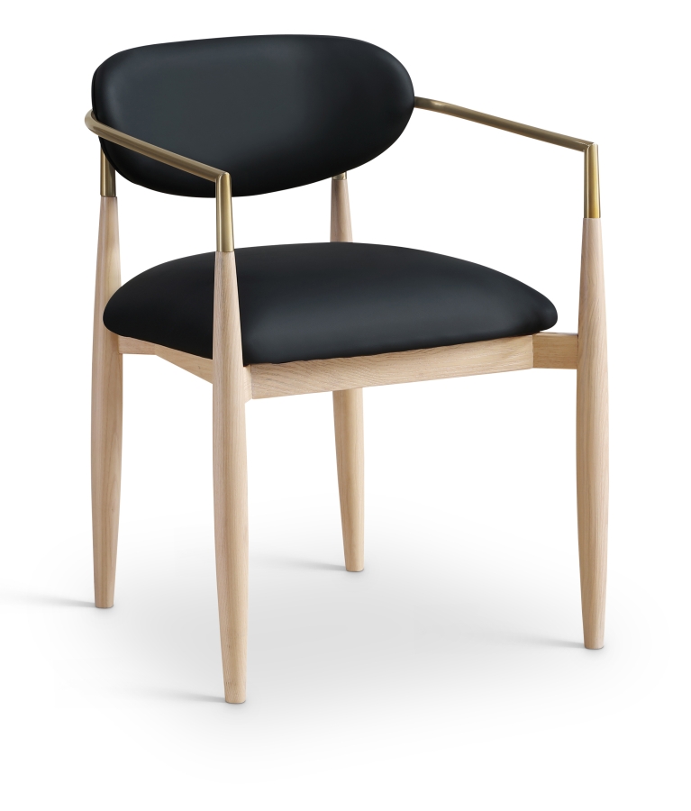 Riccio Vegan Leather Upholstered Dining Arm Chair
