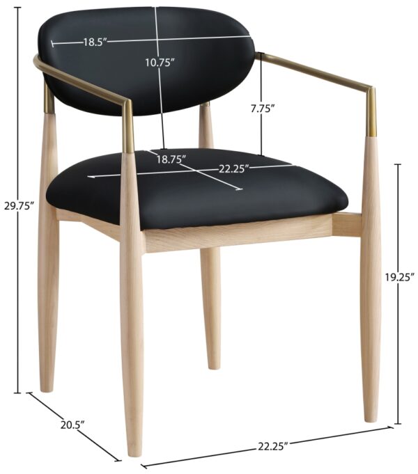 Riccio Vegan Leather Upholstered Dining Arm Chair