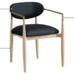 Riccio Vegan Leather Upholstered Dining Arm Chair