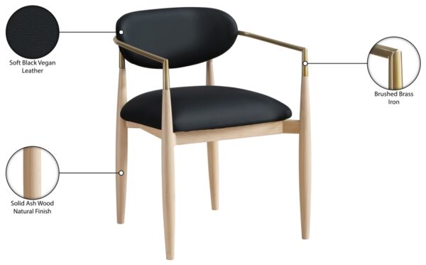 Riccio Vegan Leather Upholstered Dining Arm Chair