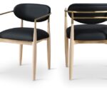 Riccio Vegan Leather Upholstered Dining Arm Chair