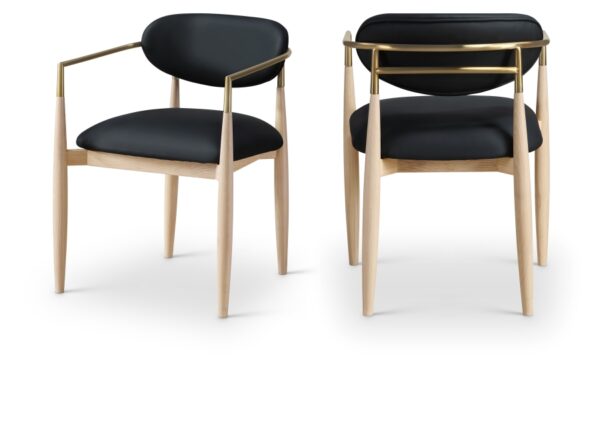 Riccio Vegan Leather Upholstered Dining Arm Chair