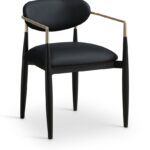 Riccio Vegan Leather Upholstered Dining Arm Chair