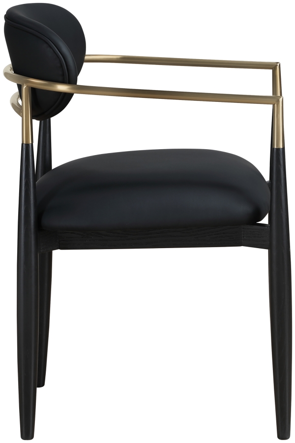 Riccio Vegan Leather Upholstered Dining Arm Chair