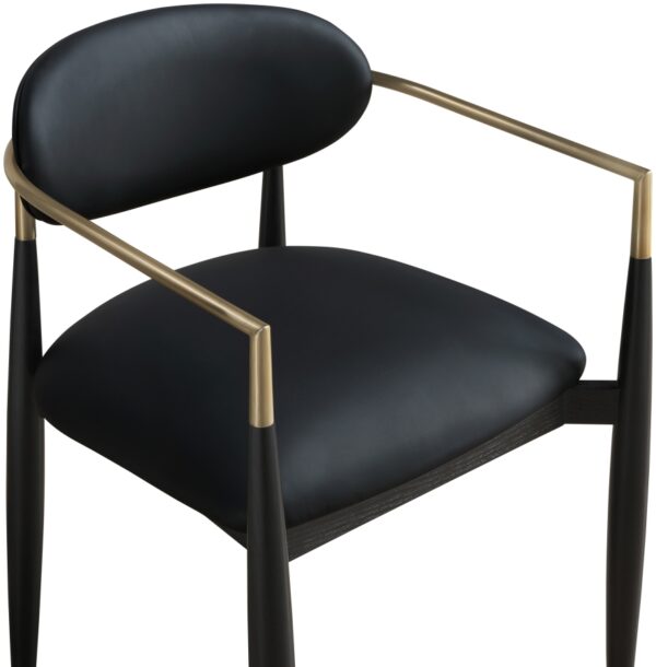 Riccio Vegan Leather Upholstered Dining Arm Chair