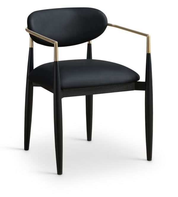 Riccio Vegan Leather Upholstered Dining Arm Chair