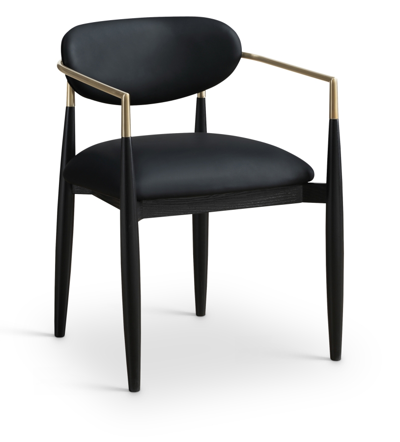Riccio Vegan Leather Upholstered Dining Arm Chair