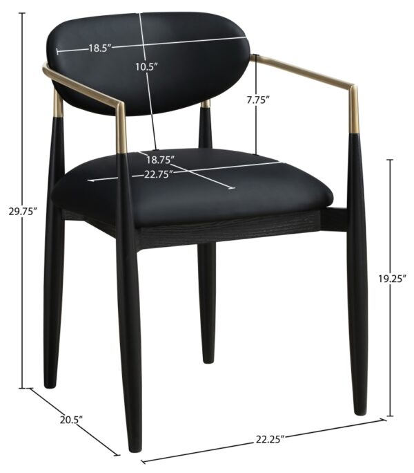 Riccio Vegan Leather Upholstered Dining Arm Chair