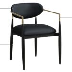 Riccio Vegan Leather Upholstered Dining Arm Chair