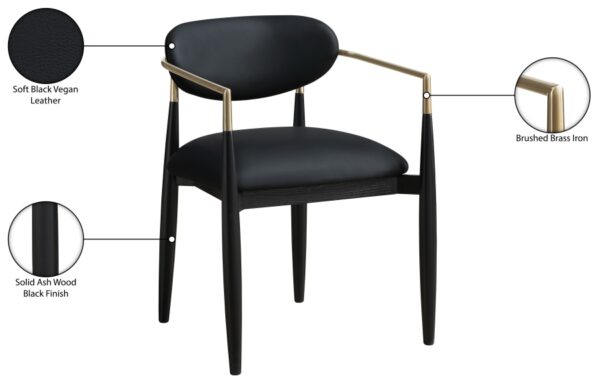 Riccio Vegan Leather Upholstered Dining Arm Chair