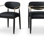 Riccio Vegan Leather Upholstered Dining Arm Chair