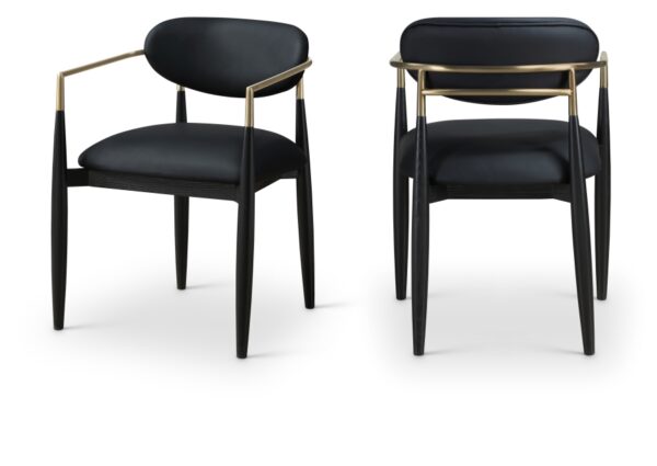 Riccio Vegan Leather Upholstered Dining Arm Chair