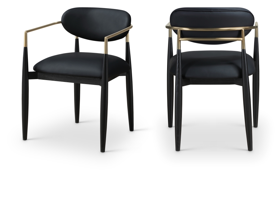 Riccio Vegan Leather Upholstered Dining Arm Chair