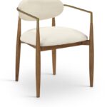 Riccio Vegan Leather Upholstered Dining Arm Chair