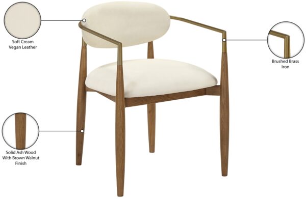 Riccio Vegan Leather Upholstered Dining Arm Chair