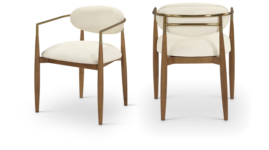 Riccio Vegan Leather Upholstered Dining Arm Chair