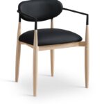 Riccio Vegan Leather Upholstered Dining Arm Chair
