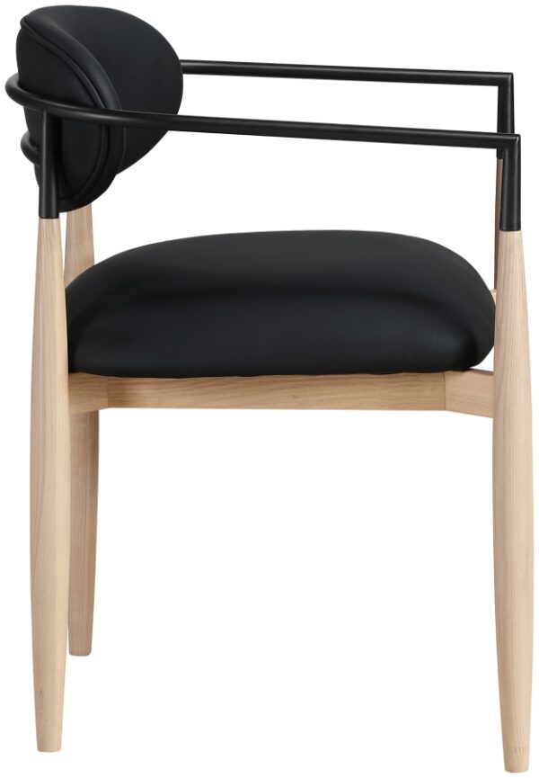 Riccio Vegan Leather Upholstered Dining Arm Chair
