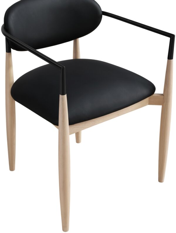 Riccio Vegan Leather Upholstered Dining Arm Chair