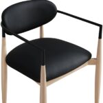 Riccio Vegan Leather Upholstered Dining Arm Chair