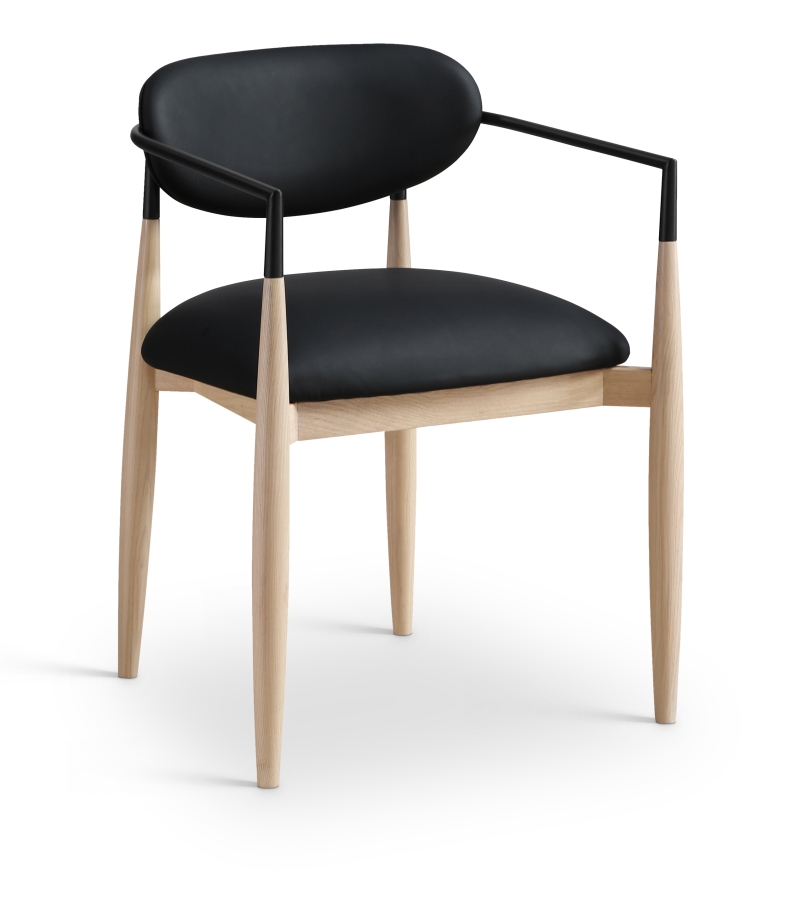 Riccio Vegan Leather Upholstered Dining Arm Chair