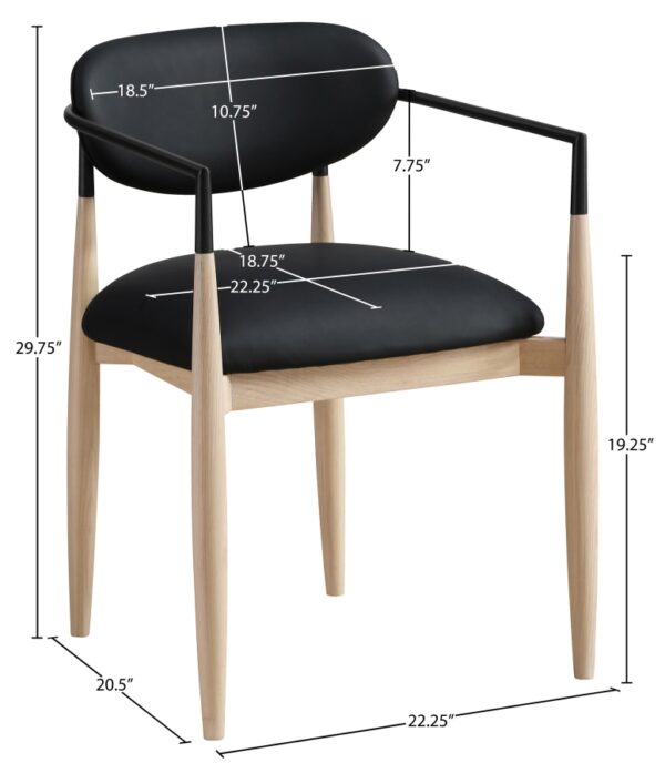 Riccio Vegan Leather Upholstered Dining Arm Chair
