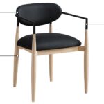Riccio Vegan Leather Upholstered Dining Arm Chair