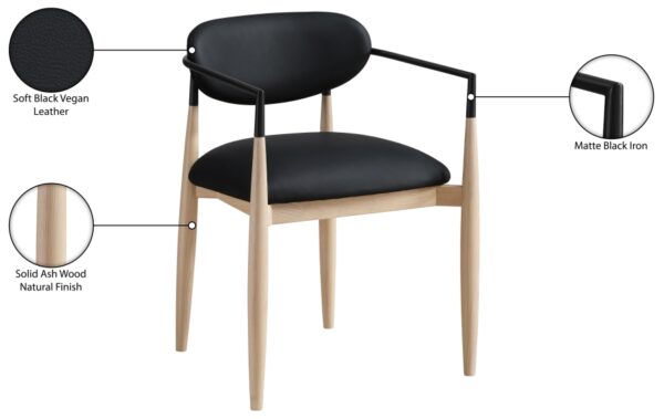 Riccio Vegan Leather Upholstered Dining Arm Chair