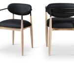 Riccio Vegan Leather Upholstered Dining Arm Chair
