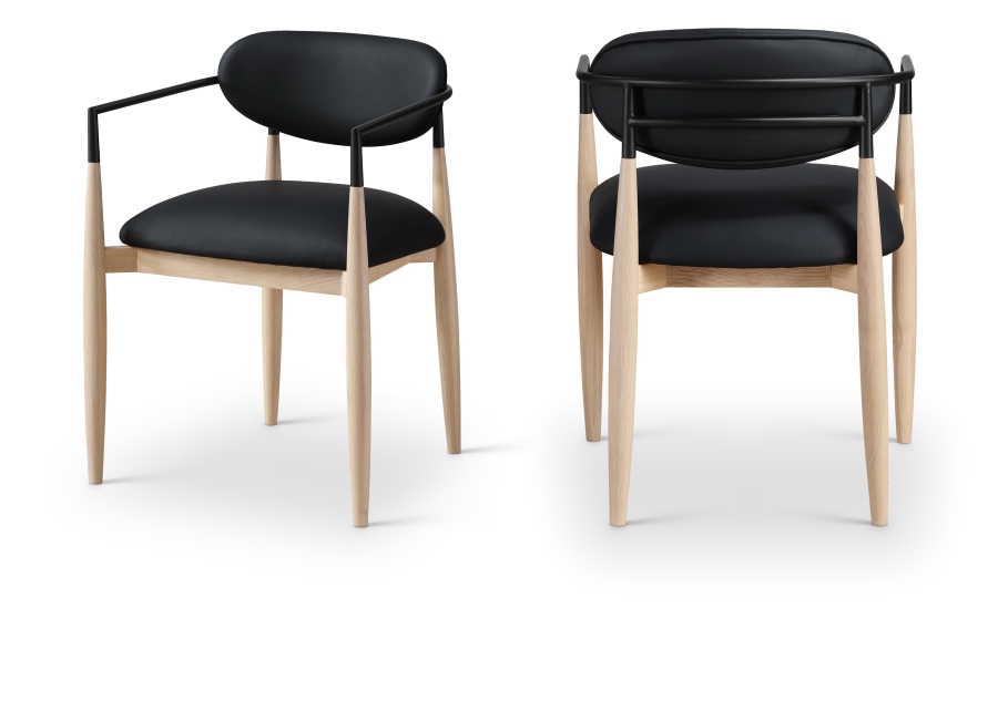 Riccio Vegan Leather Upholstered Dining Arm Chair