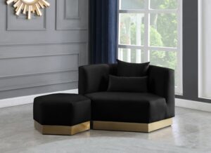 Marquis Velvet Upholstered Ottoman