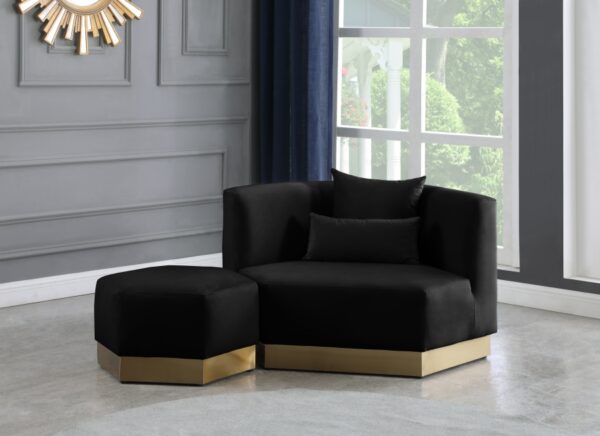 Marquis Velvet Upholstered Ottoman