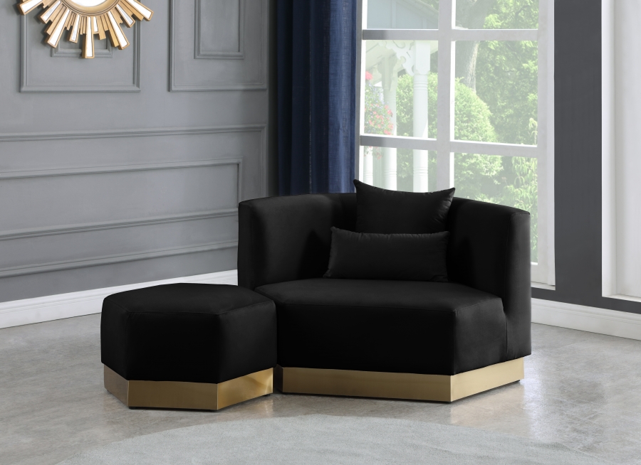 Marquis Velvet Upholstered Ottoman