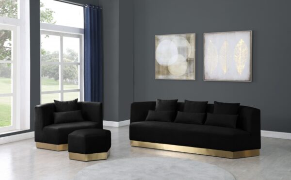 Marquis Velvet Upholstered Ottoman