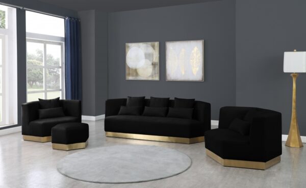 Marquis Velvet Upholstered Ottoman