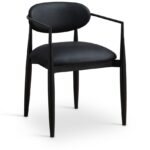 Riccio Vegan Leather Upholstered Dining Arm Chair