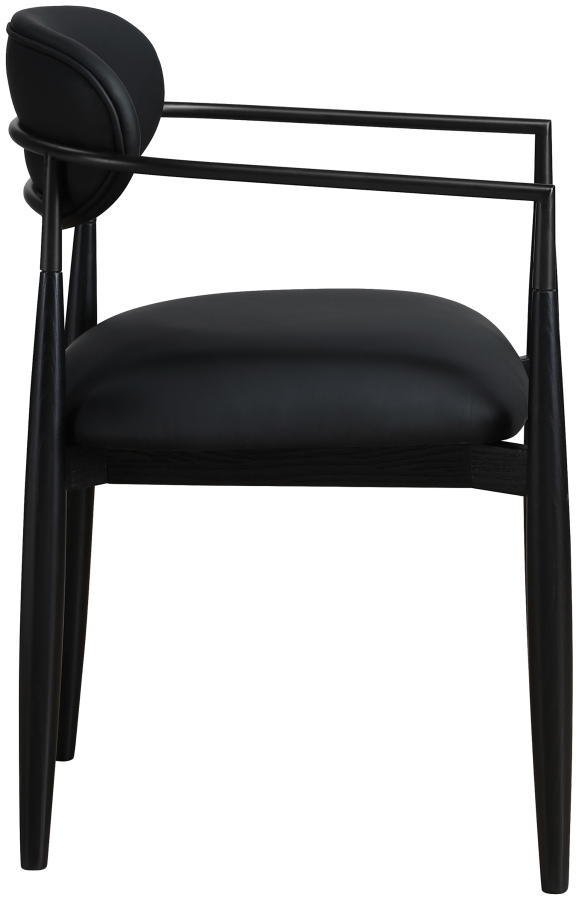Riccio Vegan Leather Upholstered Dining Arm Chair