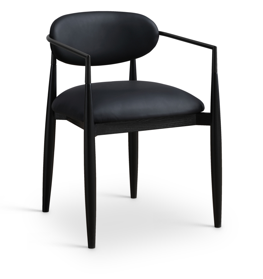 Riccio Vegan Leather Upholstered Dining Arm Chair