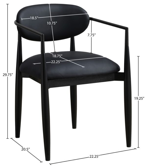 Riccio Vegan Leather Upholstered Dining Arm Chair