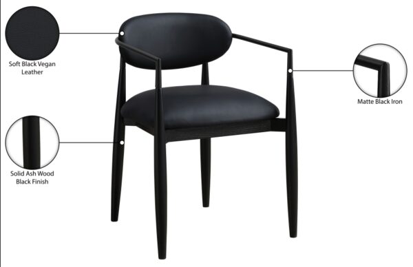 Riccio Vegan Leather Upholstered Dining Arm Chair